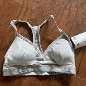 NWT Calvin Klein Heather Gray Sports Bra